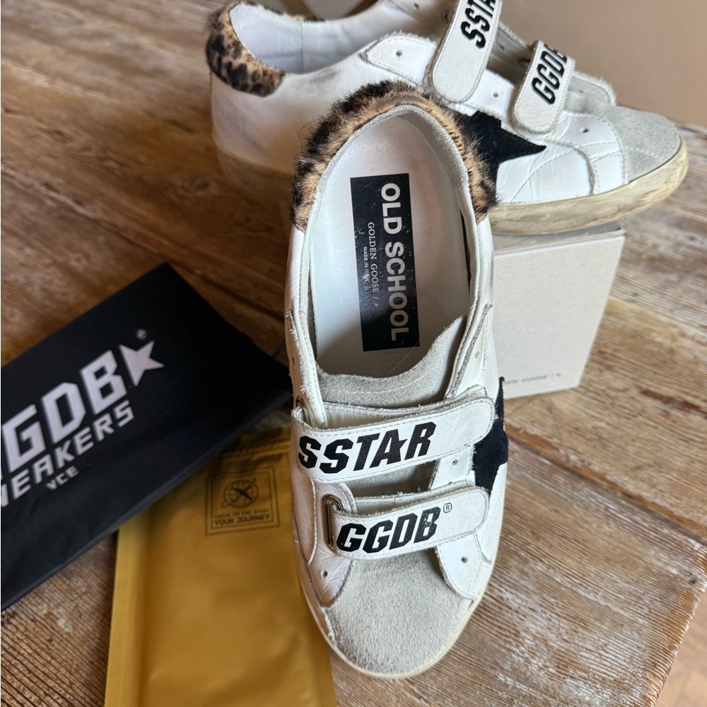 Golden Goose White Leather Old School Sneakers leopard size 39 - Picture 14 of 16
